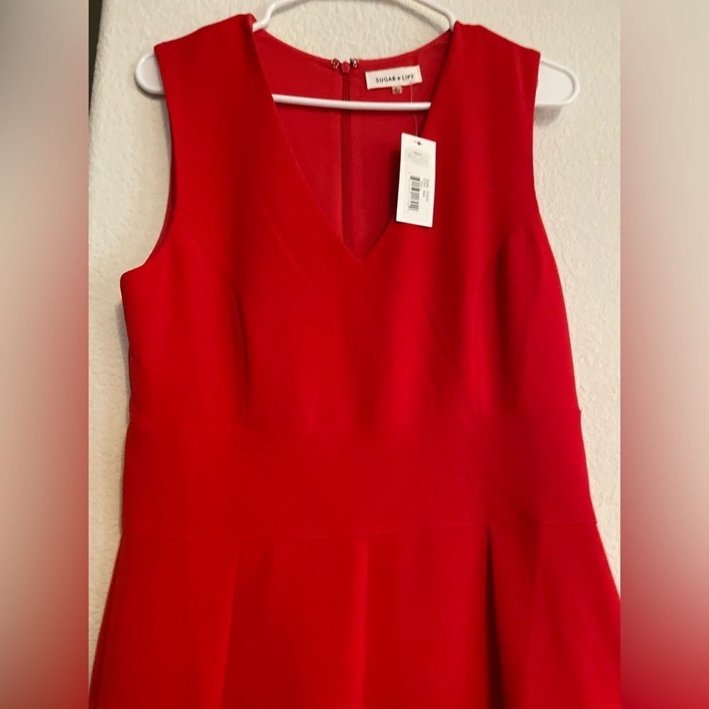Sugarlips Red Sleeveless Wide Leg Jumpsuit size L -NWT - Picture 6 of 8